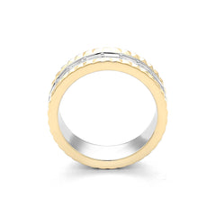 Facet Cnc Ring halbgefasster Memoirering in 750/18 Karat Bicolor