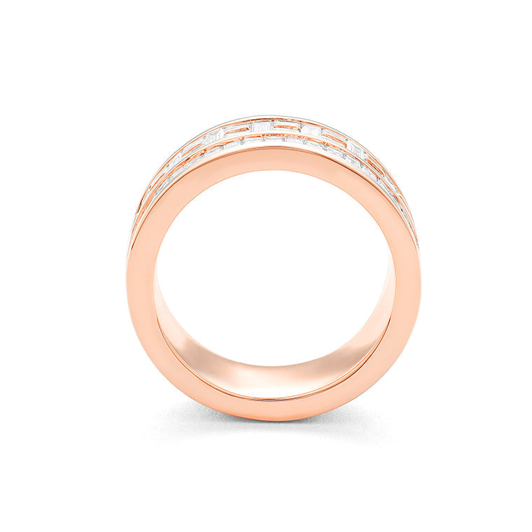 Facet Cnc Ring Halbgefasster Memoirering in 750/18 Karat Roségold