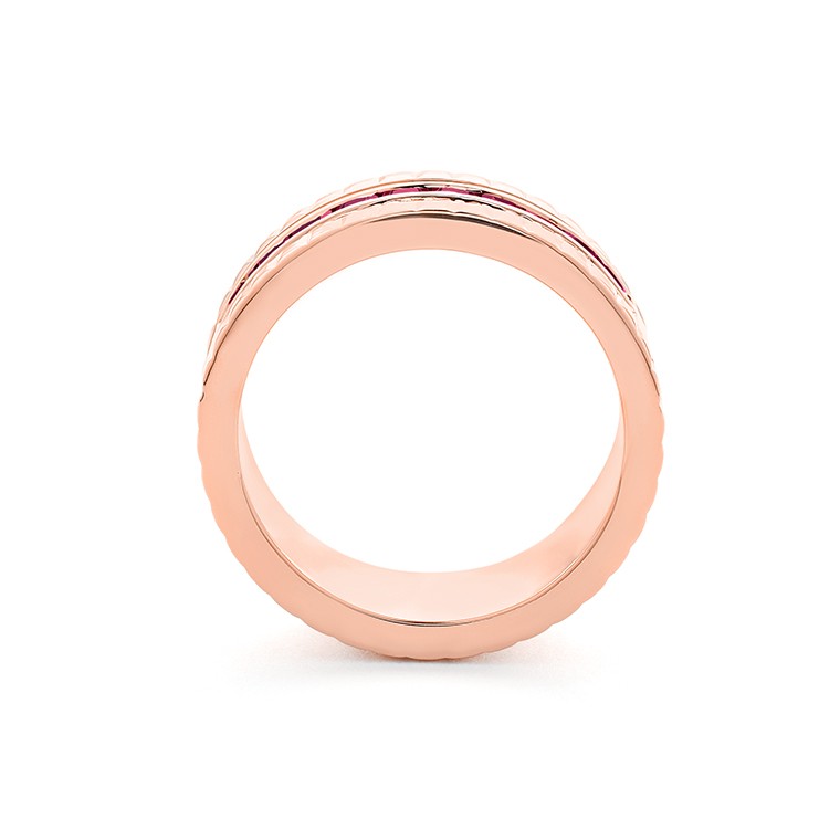Facet Cnc Ring halbgefasster Memoirering in 750/18 Karat Roségold