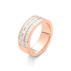 Facet Cnc Ring Halbgefasster Memoirering in 750/18 Karat Roségold