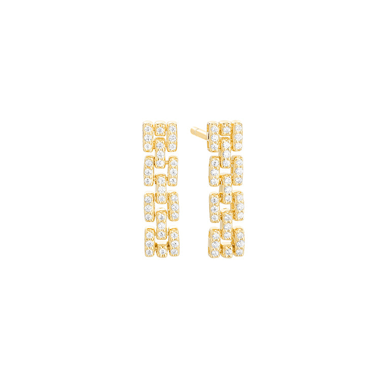 Facet Smart Ohrhänger in 18 Karat Gelbgold mit gefassten Diamanten - E0140D03GYN00