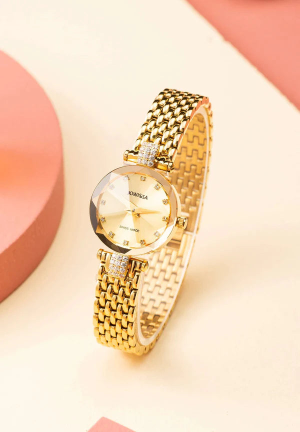 Facet Strass Schweizer Damenuhr - J5.629.S