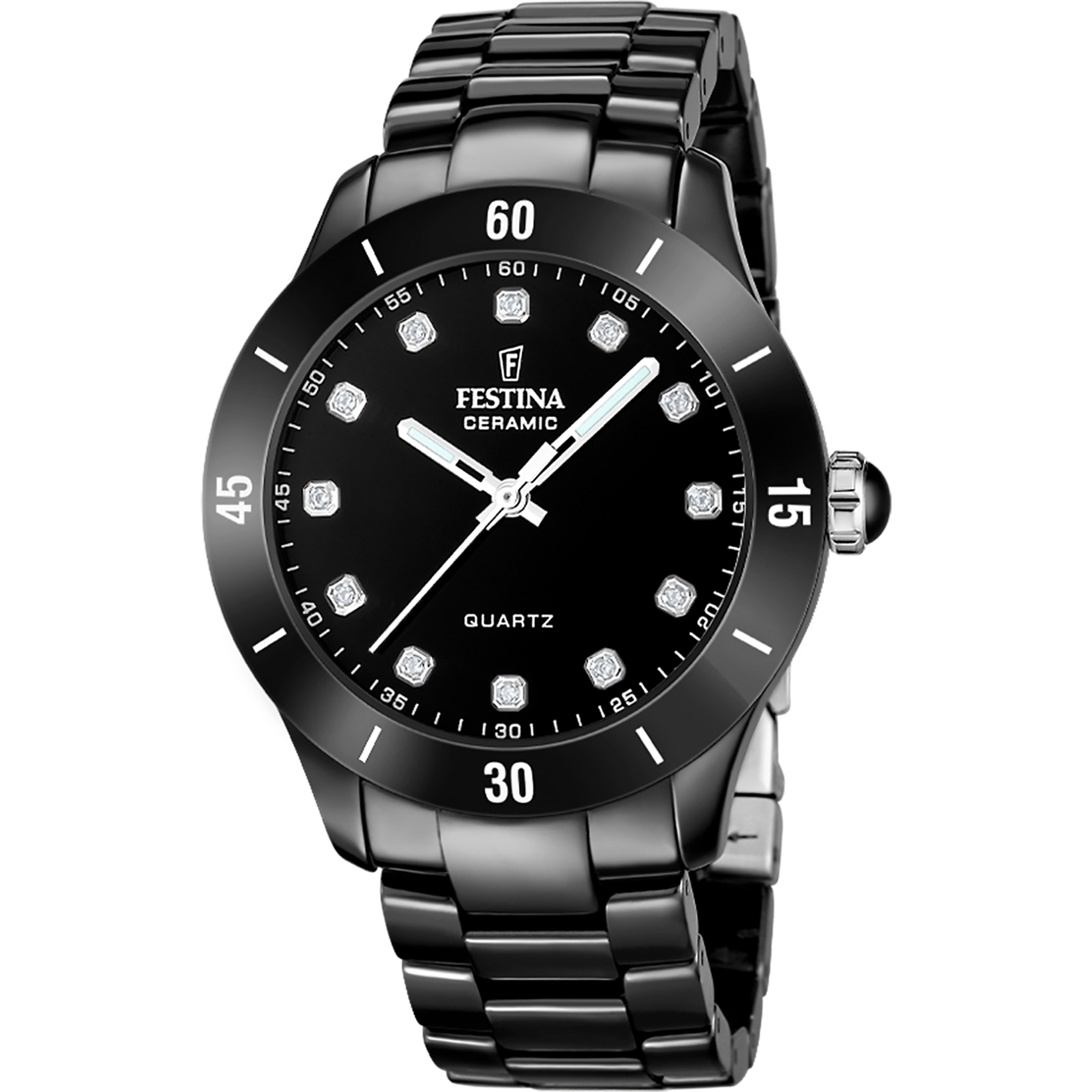 Festina Ceramic Damenuhr in Schwarz - F20723/2