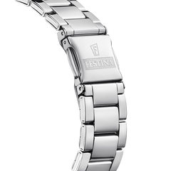 Festina Damenuhr Swiss Made Boyfriend Alegria - Weiss Edelstahl Armband - F20622/1