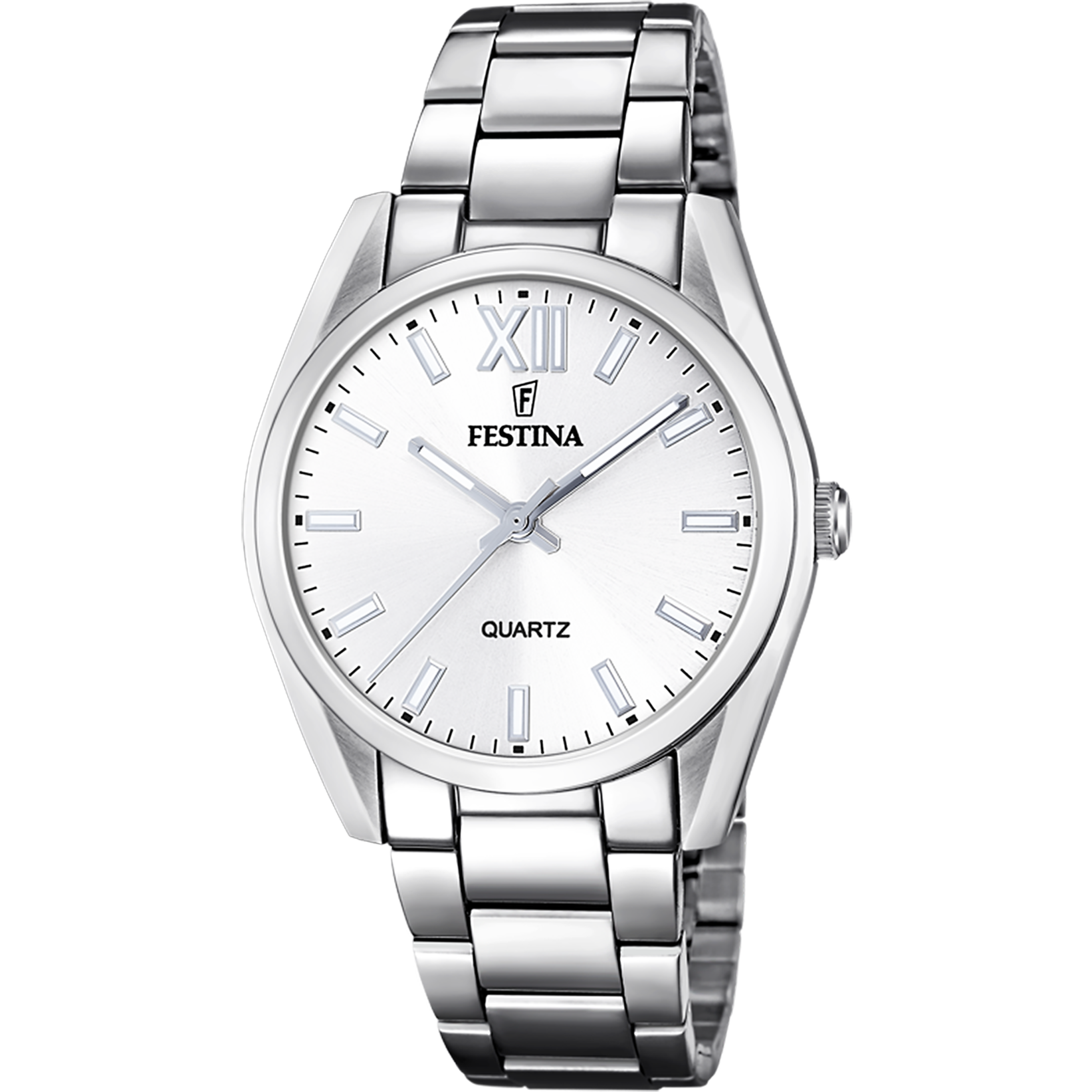 Festina Damenuhr Swiss Made Boyfriend Alegria - Weiss Edelstahl Armband - F20622/1