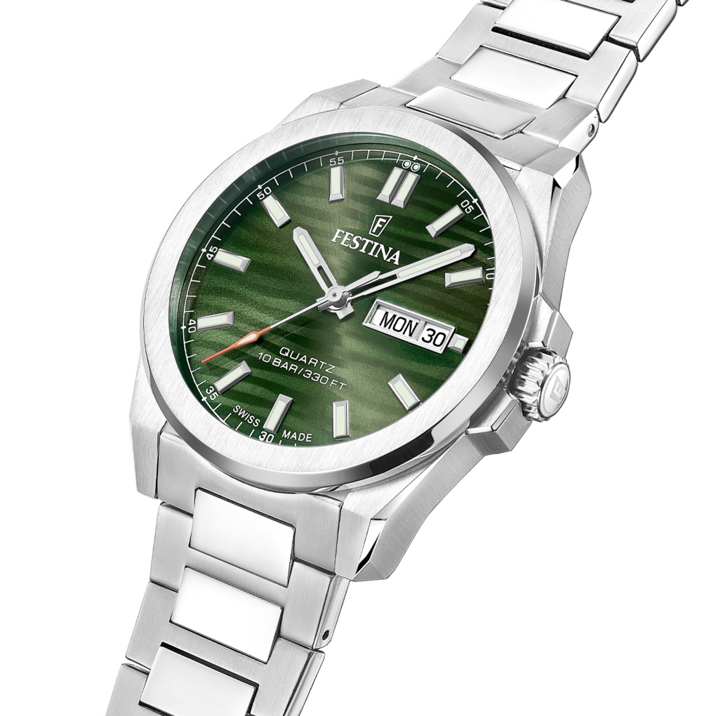 Festina Swiss Made Dune Herrenuhr mit Grünem Zifferblatt - F20073/4
