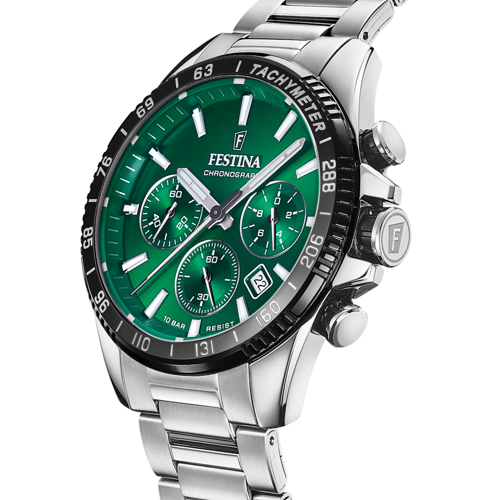 Festina Timeless Chrono Herrenuhr mit Edelstahl Armband - F20560/4