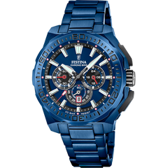 Festina Herrenuhr Swiss Made Chrono Bike - Blau Stahlarmband - F20729/1