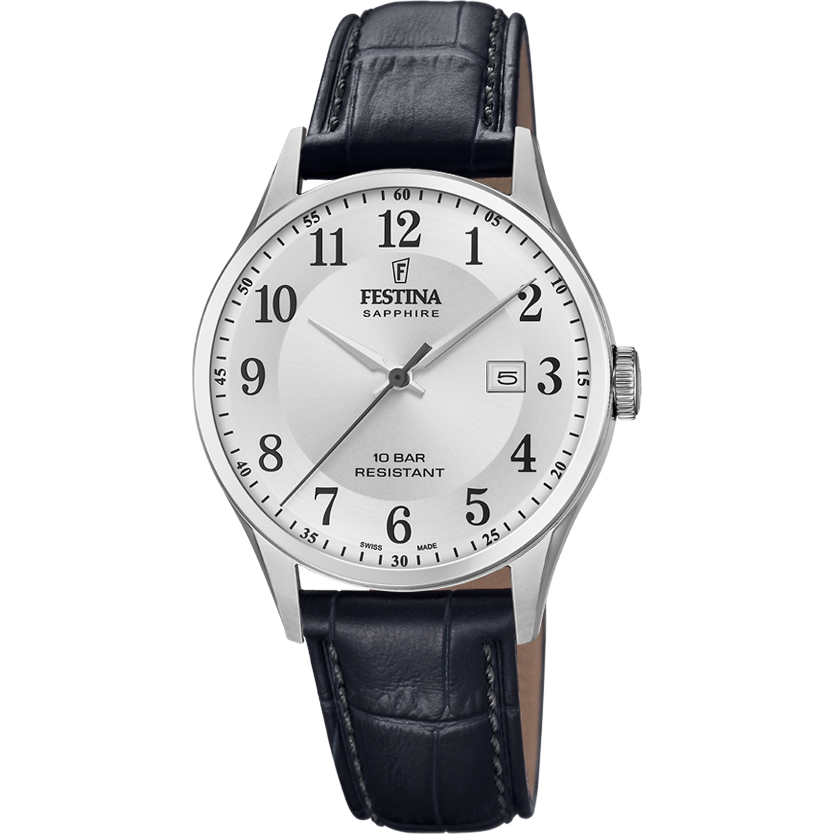 Festina Swiss Made Leder Armband Herrenuhr - F20007/1