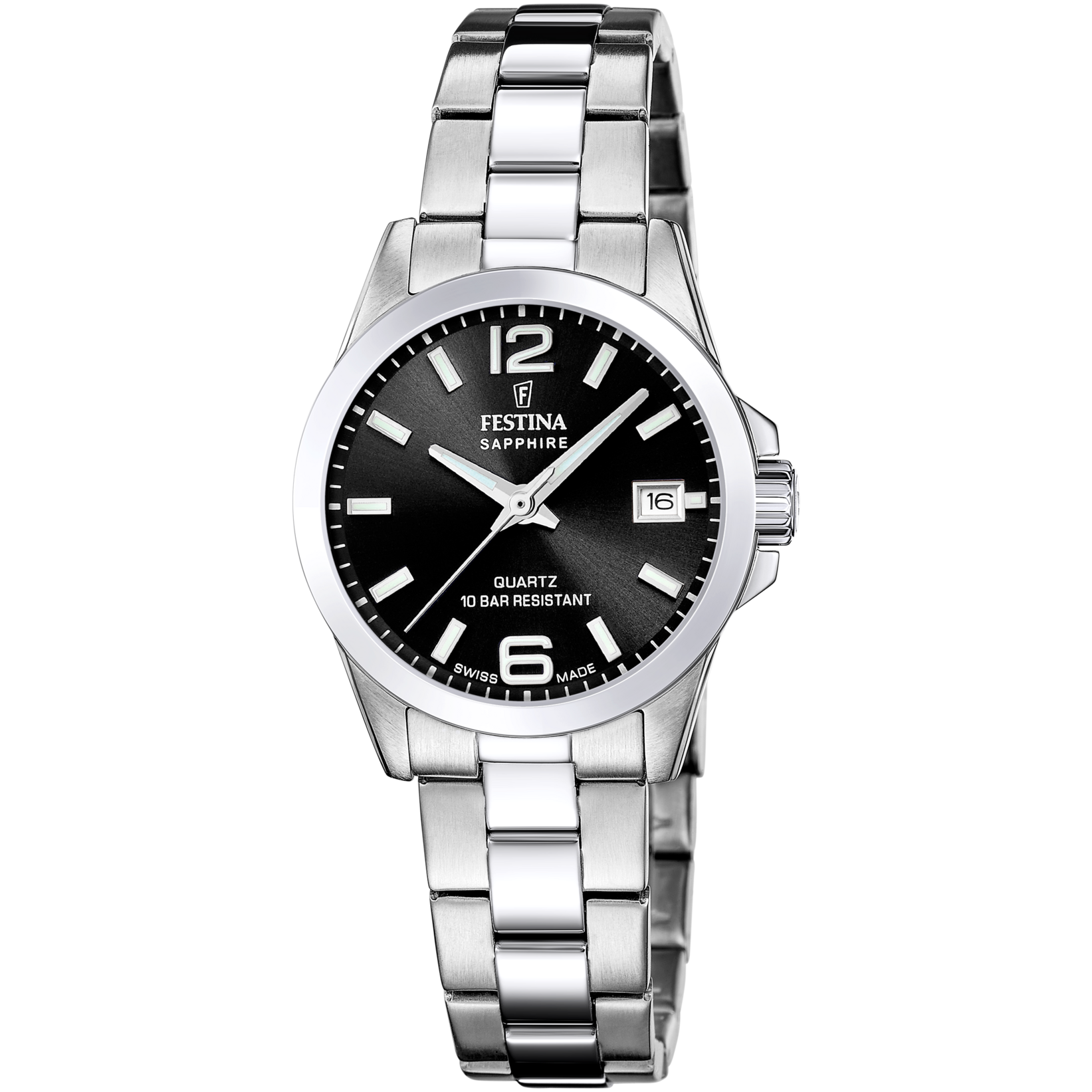 Festina Swiss Made Edelstahl Armband Damenuhr - F20049/6