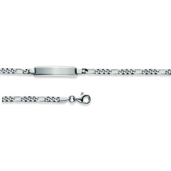 Figaro Plaketten Armband aus Silber 925 weiss -  6277.00051/1900
