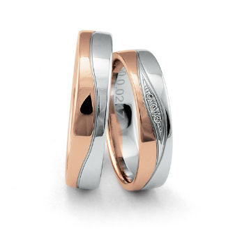 Fischer Trauringe Bicolor mit Diamanten - 38-07532-050/05-07532-050