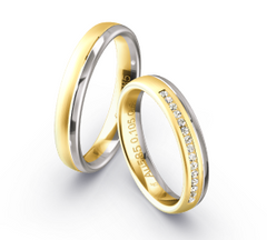 Fischer Trauringe mit Diamanten - 38-34598-40