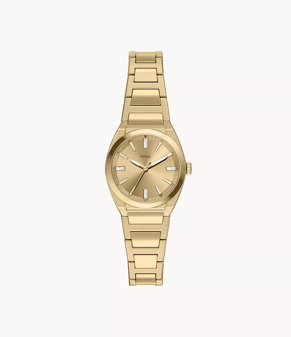 Fossil Everett Damenuhr Gold 27 mm Edelstahl Quarzuhr