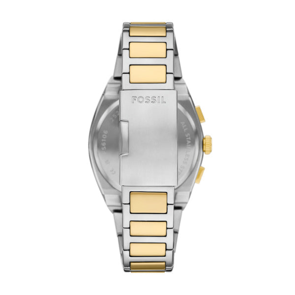 Fossil Everett 2-Tone Grün 44mm Edelstahl Chronograph Herrenuhr - FS6106
