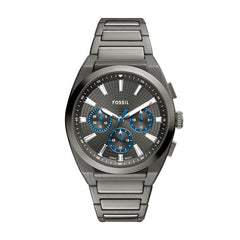 Fossil EVERETT Herrenuhr Gunmetal Grau Edelstahl 44 mm Quarz Chronograph - FS6107