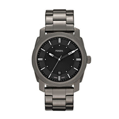 Fossil Machine Quarz Gunmetal Schwarz 42 mm Edelstahl Herrenuhr mit Datum - FS4774