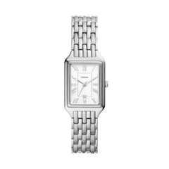 Fossil Raquel Damenuhr - Silber Weiss 23mm Edelstahl Quarz mit Datum - ES5221