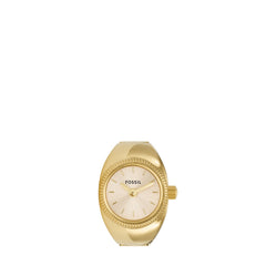 Fossil Ring Watch Damenuhr Gold Edelstahl <22mm 2-Zeiger – ES5246