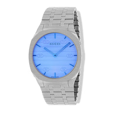 Gucci 25H Blau/Stahl Damenuhr - YA163408