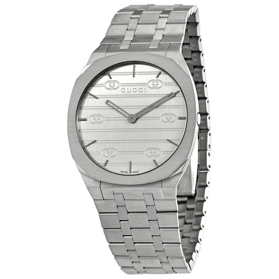 Gucci 25H Silber 38 mm Unisex-Uhr - YA163407