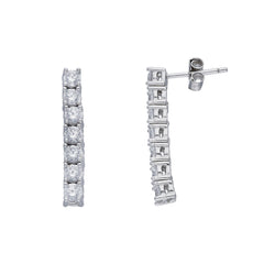 Hängende Silberohrstecker mit Zirkonia