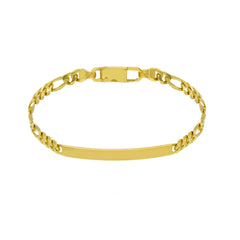 Bracelet d'identification pour homme en or 18 carats – Bracelet en or 18 carats avec plaque gravée – MFC120GGT