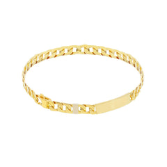 Herren-ID-Armband aus 18 Karat Gold – 750er Goldarmband mit Gravurplatte - MMF220GGT21