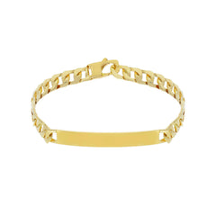 Bracelet d'identification pour homme en or 18 carats – Bracelet en or 18 carats avec plaque gravée – MMF320GGT21