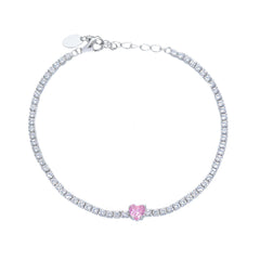 Herz Silberarmband mit Zirkonia