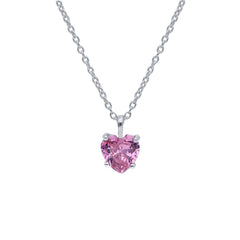 Herz Silbercollier-Halskette mit Zirkonia
