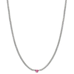 Herz Silbercollier-Halskette mit Zirkonia
