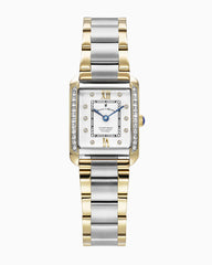 Jaques du Manour Damen-Armbanduhr – Edelstahl Silber-Gold, Weisses Zifferblatt - JWL05503