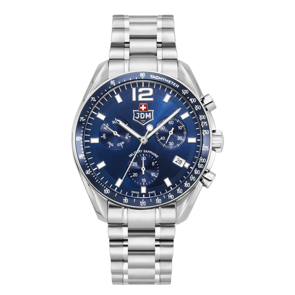 JDM Militär Schweizer Präzisions-Herrenuhr in Blau - JDM-WG021-02