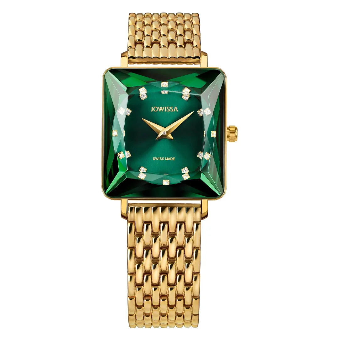 Jowissa Facet Princess Schweizer Damenuhr in Gold, Grün - J8.067.M