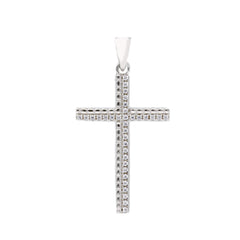 pendentif croix en argent avec zircone