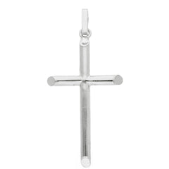 Pendentif croix en or blanc 18 carats – Élégant et intemporel - 270401
