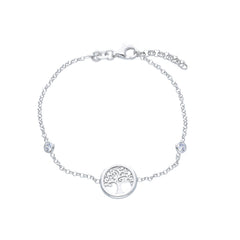 Lebensbaum Armband in Silber 925 mit gefassten Zirkonia - 223818