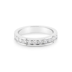 Linden Memoire Ring aus 18 Karat Weissgold (750) mit Brillanten - Eleganter Memoire-Ring mit Kanalfassung