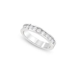 Linden Memoire Ring aus 18 Karat Weissgold (750) mit Brillanten - Eleganter Memoire-Ring mit Kanalfassung
