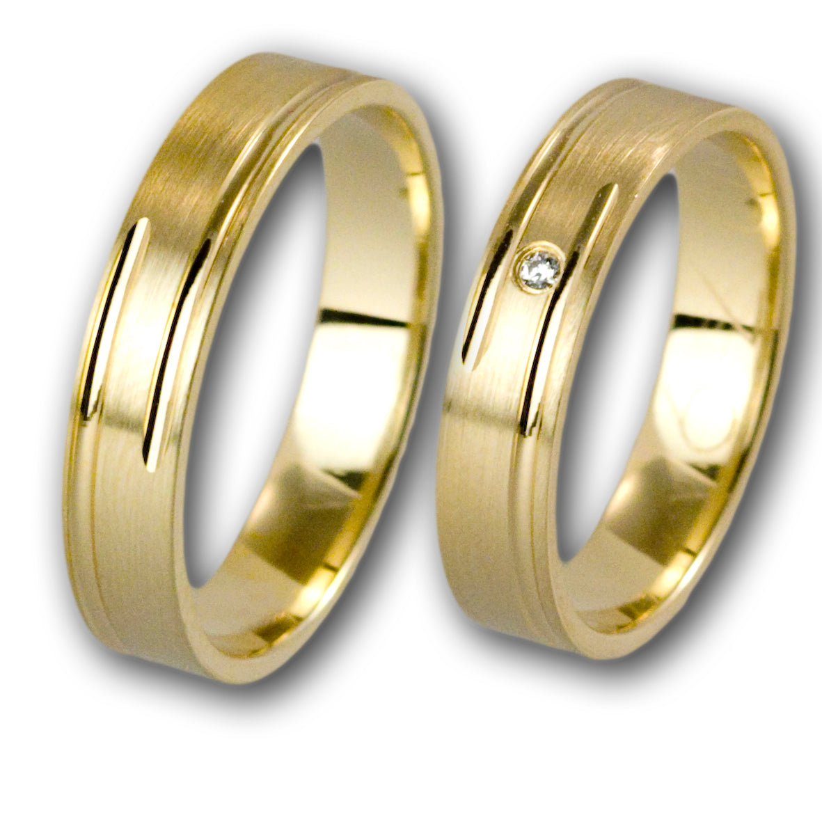 Linden Trauringe / Eheringe Aargau mit Diamant W/si - 078/079