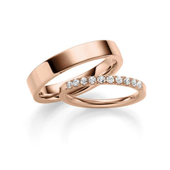Linden Trauringe / Eheringe Affoltern mit Diamanten 0.0300 ct. - 1641/1642