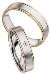 Linden Trauringe / Eheringe Arni mit Diamant 0.02 ct. - 603/604