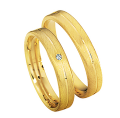 Linden Trauringe / Eheringe Bassersdorf mit Diamant - 508/509