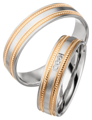 Linden Trauringe / Eheringe Bicolor Winkel - 1453/1454