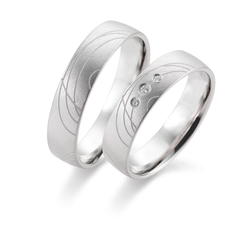 Linden Trauringe / Eheringe Emmen mit Diamant W/si - 1270/1271