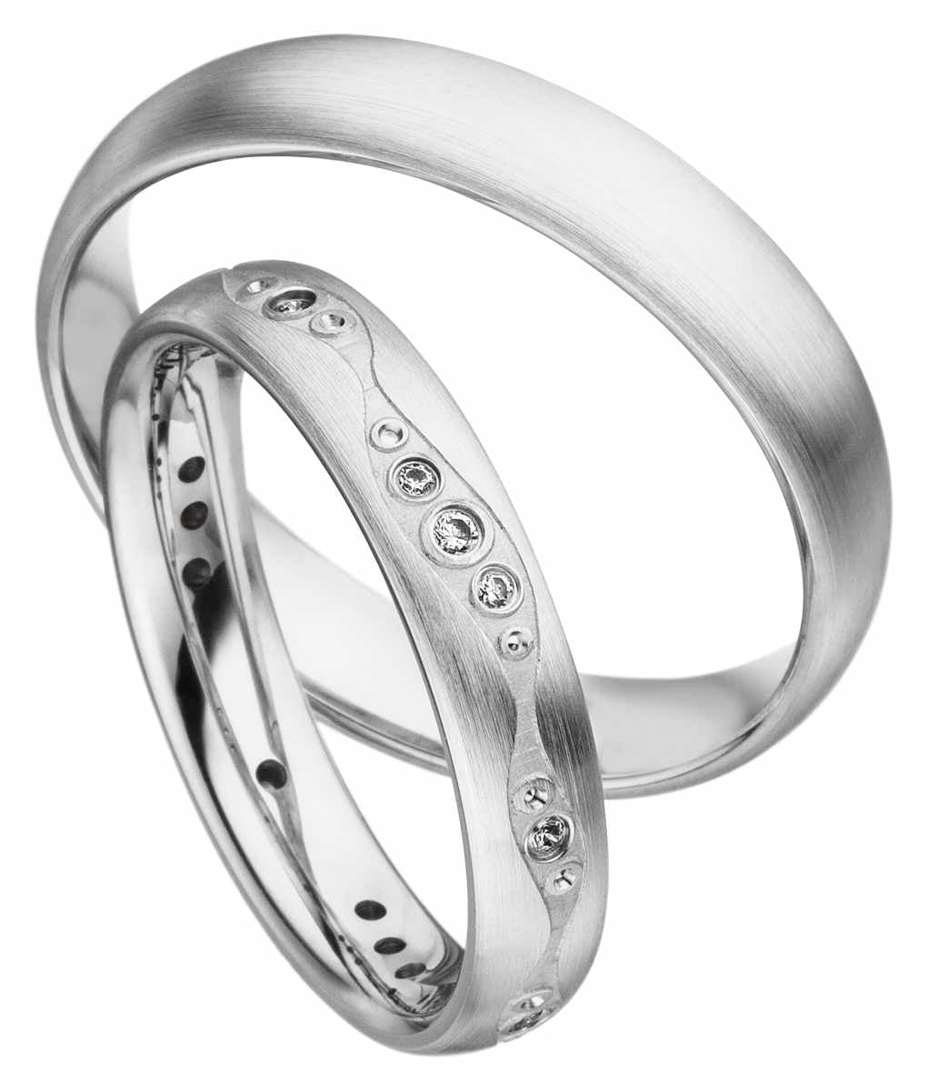 Linden Trauringe / Eheringe Meggen mit Diamanten - 1548/1549