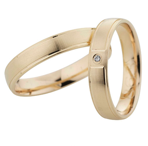Linden Trauringe / Eheringe Oberturm mit Diamant 0.0135 ct. - 862/863