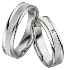 Linden Trauringe / Eheringe Regensberg mit Diamant 0.0135 ct. - 046/047