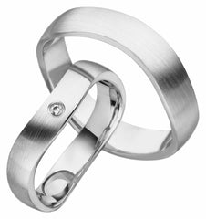 Linden Trauringe / Eheringe Rothenburg mit Diamant W/si - 1550/1551